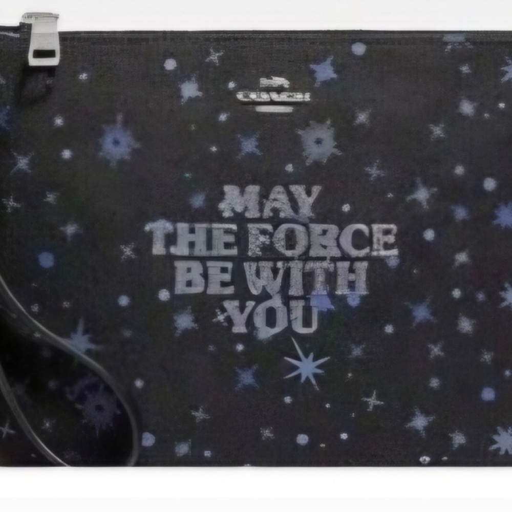 Coach Black with Blue Star Wars wristlet may the force be with you - Picture 4 of 4
